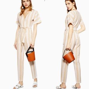 Topshop Stripe Wrap Jumpsuit Size 2 NWT